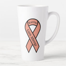 Taza De Café Latte Cinta de guerrero de alergia al maíz