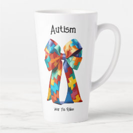 Taza De Café Latte Cinta Latte Mug de Autism Awareness