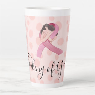 Taza De Café Latte Cinta rosa de concienciación sobre el cáncer de ma
