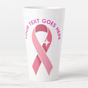 Taza De Café Latte Cinta Rosa Personalizada de Conciencia sobre el Cá