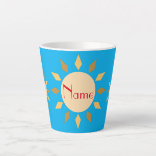 Taza De Café Latte Círculo solar geométrico Thunder_Cove    