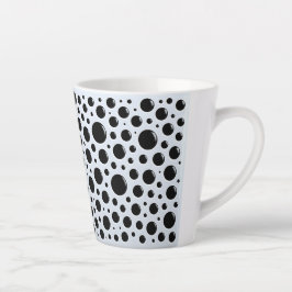 Taza De Café Latte Círculos Negros Hipnóticos
