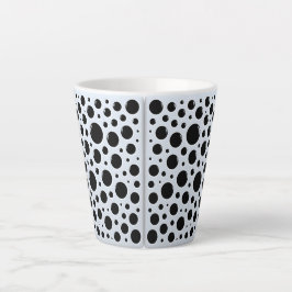 Taza De Café Latte Círculos Negros Hipnóticos