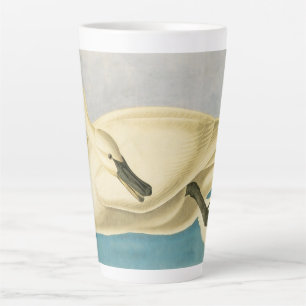 Taza De Café Latte Cisne trompetero por John James Audubon, ave vinta
