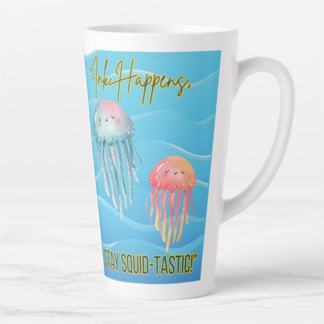 Taza De Café Latte cita de animales oceánicos (Derecha)