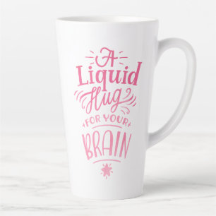 Taza De Café Latte Cita de café linda caligrafía ombre rosa alta