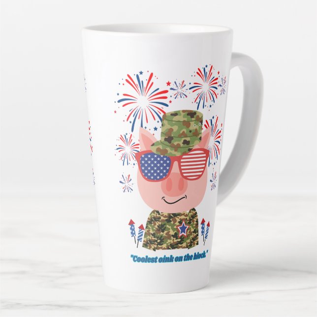 Taza De Café Latte cita de cerdo (Ángulo derecho)