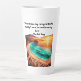 Taza De Café Latte Cita De Escape Del Amanecer