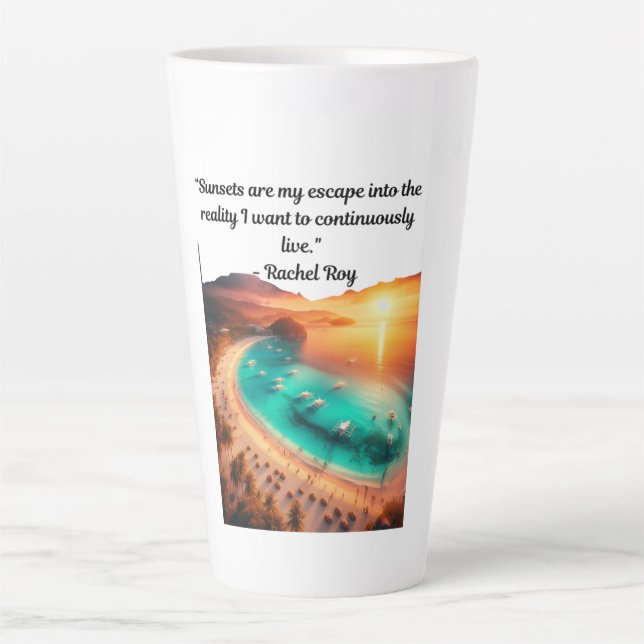 Taza De Café Latte Cita De Escape Del Amanecer (Anverso)