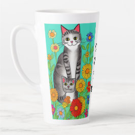 Taza De Café Latte Cita de gatos y gatos de gatos y gatitos de arte p