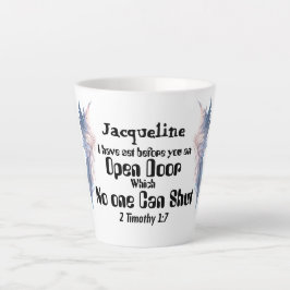 Taza De Café Latte Cita de la biblia religiosa de mujer cristiana
