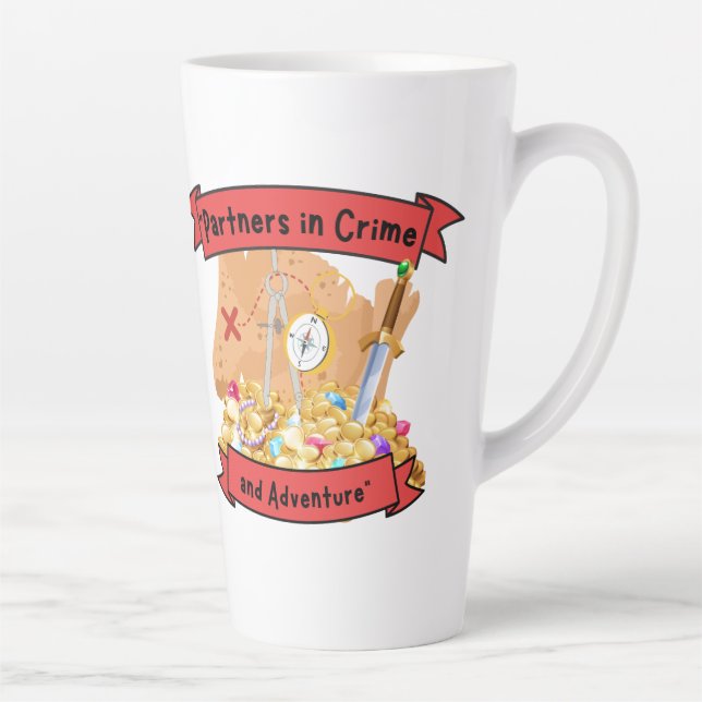 Taza De Café Latte cita de mapa pirata (Derecha)