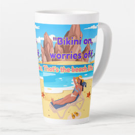 Taza De Café Latte cita de playa