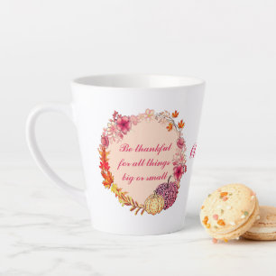 Taza De Café Latte Cita de Wreath otoño latte Mug
