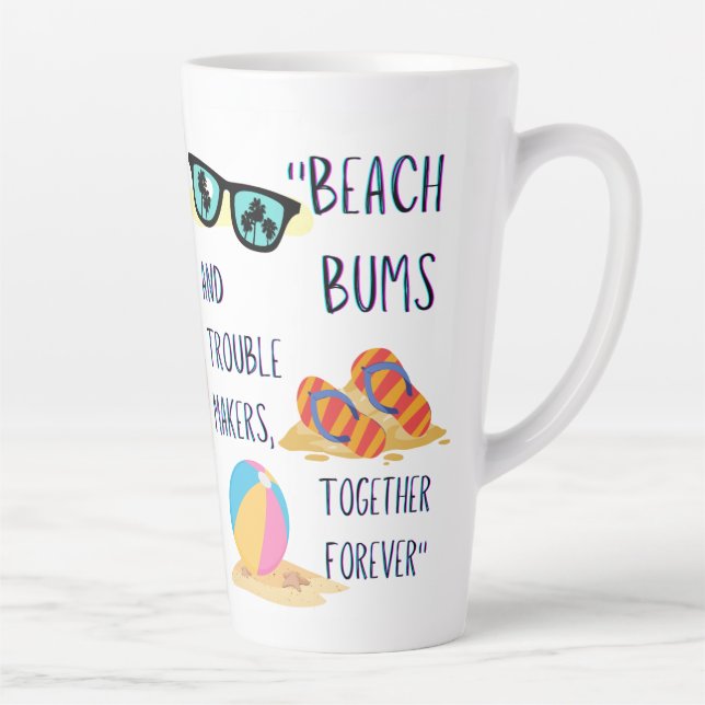 Taza De Café Latte cita del día de la playa (Derecha)