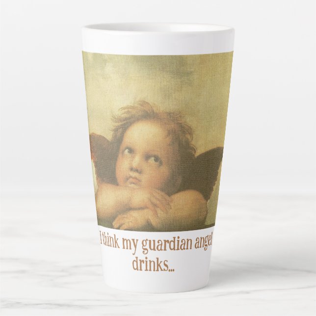 Taza De Café Latte Cita divertida de Angel Guardian (Anverso)