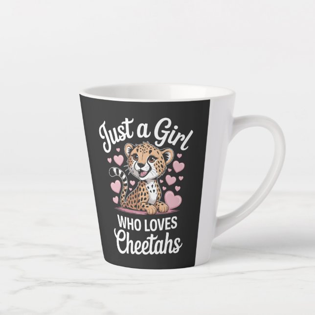 Taza De Café Latte Cita divertida de guepardo  (Derecha)