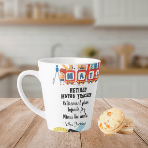 Taza De Café Latte Cita divertida de jubilación para profesor de mate
