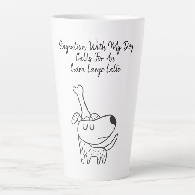 Taza De Café Latte Cita divertida de perros (Anverso)