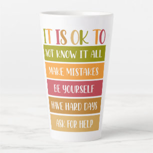 Taza De Café Latte Cita inspiradora de bienestar