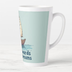 Taza De Café Latte Cita Inspiradora Náutica de Velero Antiguo