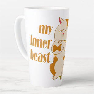 Taza De Café Latte Cita motivacional de gato gordo perezoso de mi bes