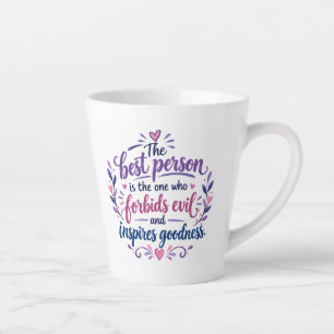 Taza De Café Latte Cita Motivacional Inspiradora Morado Verde Café Mu