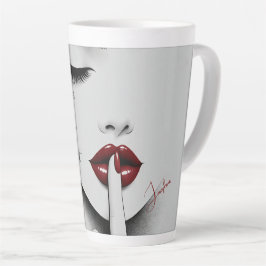 Taza De Café Latte Cita personalizada con estilo y belleza de labios
