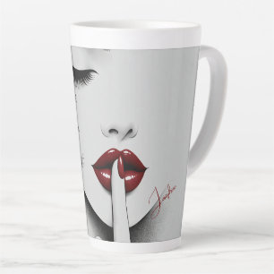 Taza De Café Latte Cita personalizada con estilo y belleza de labios