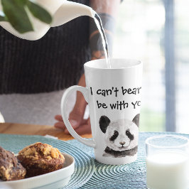 Taza De Café Latte Cita Romántica Moderna Con Panda Blanco Y Negro