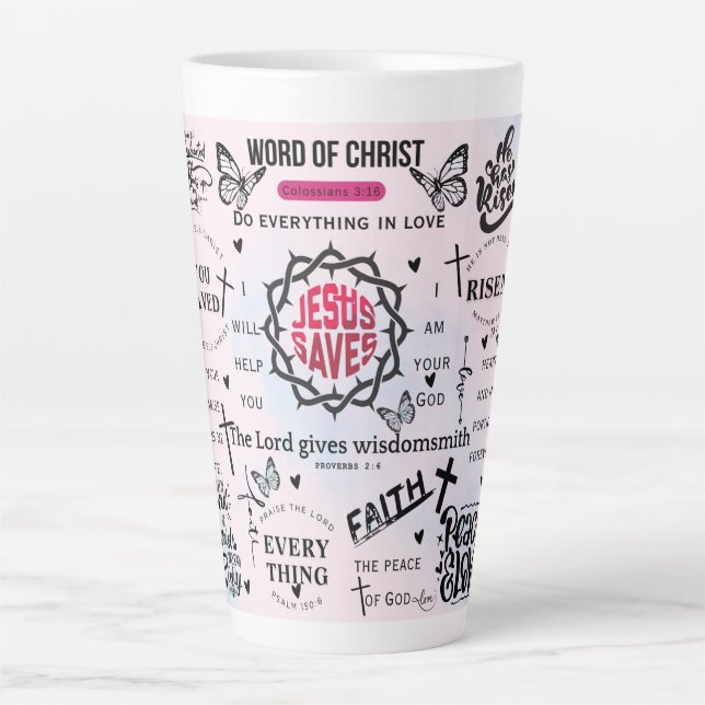 Taza De Café Latte Citas cristianas inspiradoras (Anverso)