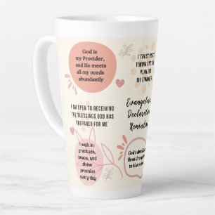 Taza De Café Latte Citas personalizadas de afirmaciones cristianas di
