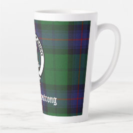 Taza De Café Latte Clan Armstrong Tartan & Escudo Badge