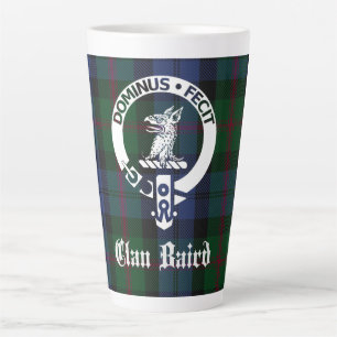 Taza De Café Latte Clan Baird Escudo Badge & Tartan