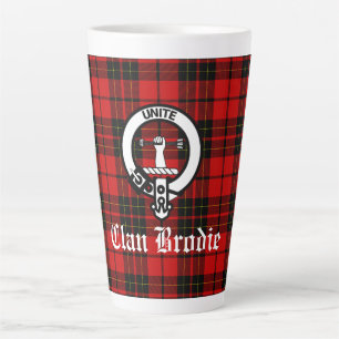 Taza De Café Latte Clan Brodie Escudo Badge y Tartán
