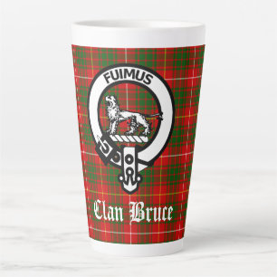 Taza De Café Latte Clan Bruce Escudo Badge & Tartan