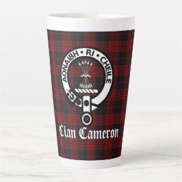 Taza De Café Latte Clan Cameron Escudo Badge & Tartán