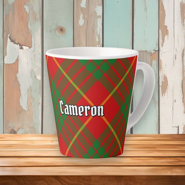 Taza De Café Latte Clan Cameron Tartan (Subido por el creador)