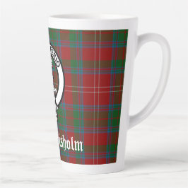 Taza De Café Latte Clan Chisholm Tartan & Escudo Badge