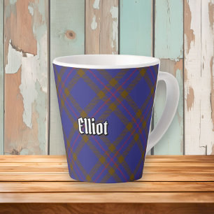Taza De Café Latte Clan Elliot Modern Tartan Latte Mug