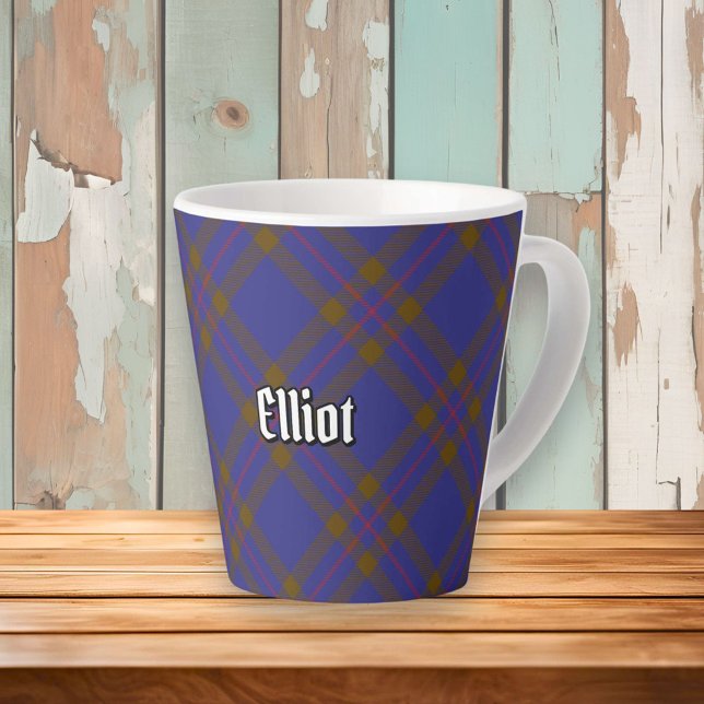 Taza De Café Latte Clan Elliot Modern Tartan Latte Mug (Subido por el creador)