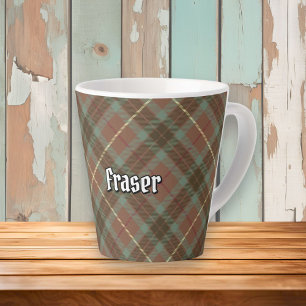 Taza De Café Latte Clan Fraser Hunting Weathered Tartan Latte Mug