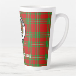 Taza De Café Latte Clan Grierson Escudo Badge & Tartan