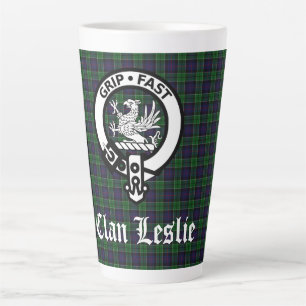 Taza De Café Latte Clan Leslie Escudo Badge y Tartán