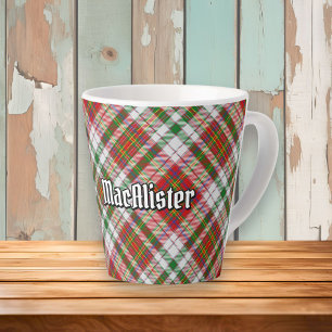 Taza De Café Latte Clan MacAlister Vestido Tartan Latte Mug