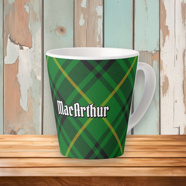 Taza De Café Latte Clan MacArthur Tartan (Subido por el creador)
