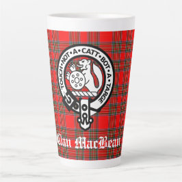 Taza De Café Latte Clan MacBean Escudo Badge & Tartán