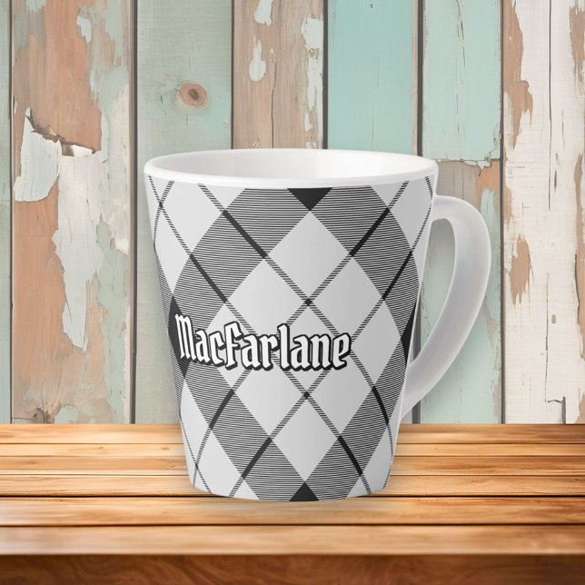 Taza De Café Latte Clan MacFarlane Tartán blanco y negro (Subido por el creador)