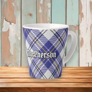 Taza De Café Latte Clan MacPherson Blue Dress Tartan Latte Mug