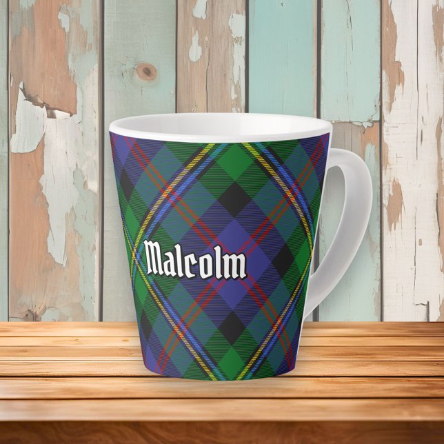 Taza De Café Latte Clan Malcolm Tartan (Subido por el creador)